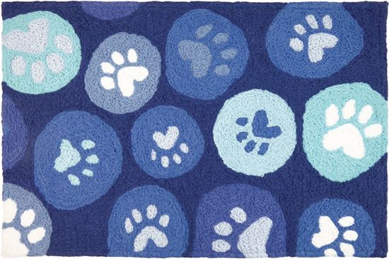 Jellybean Paws Galore-Blue Pets Decor 21 x 33 in Washable Accent Rug