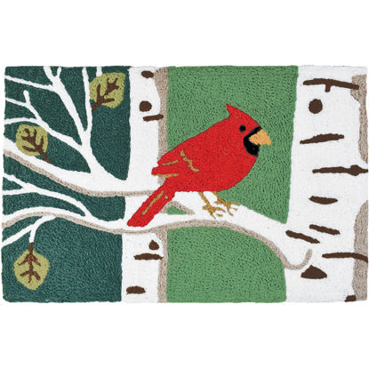 Picture of Cardinal in Birch Tree Jellybean Rug®