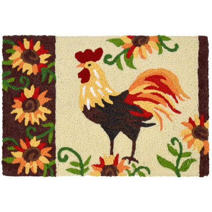Picture of Rooster & Sunflowers Jellybean Rug®