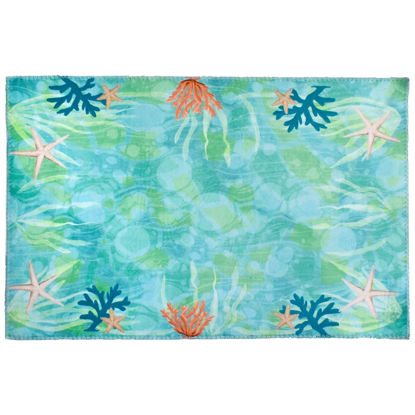 Picture of Ocean Bubbles Homefires Micro-Suede Area rug