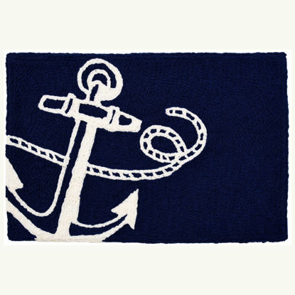Picture of Navy Anchor Jellybean Rug®