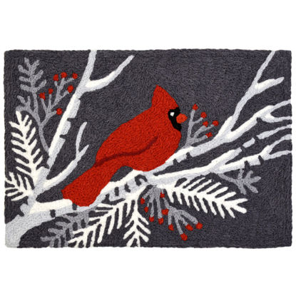 Picture of Cardinal On Gray Jellybean Rug®