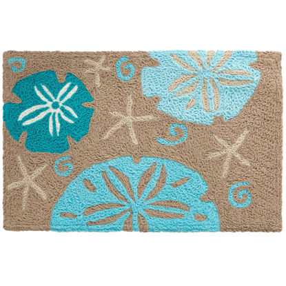 Picture of Aqua Sand Dollars on Sand Jellybean® Accent Rug