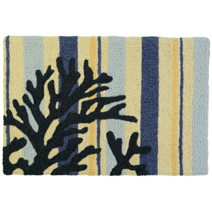 Picture of Blue Coral on Weathered Boards Jellybean® Accent Rug