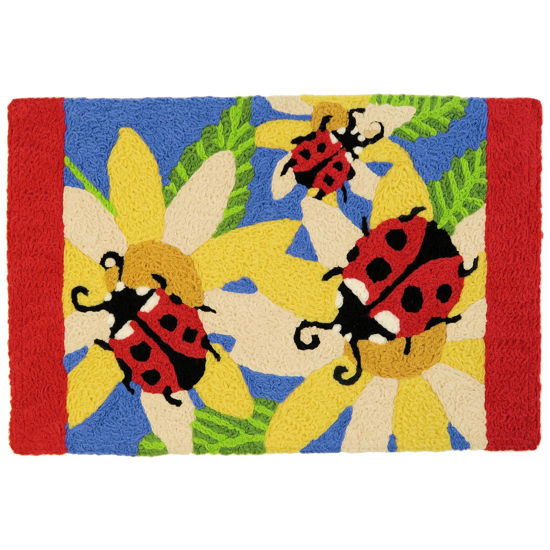 Picture of Ladybugs and Yellow Sunflowers  Jellybean Rug®