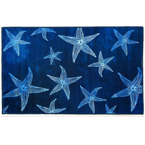 Picture of Starfish Blues Homefires Micro-Suede Accent Rug