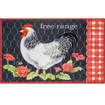 Picture of Rooster with Red Gingham Olivia's Home Rug