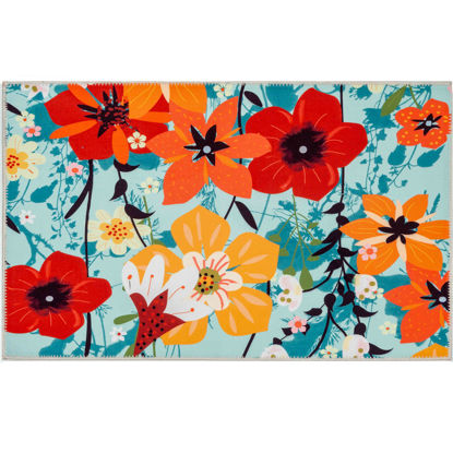 Picture of Wildflower Garden on Teal Olivia's Home Rug