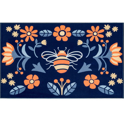 Picture of Spring Bees on Navy Olivia's Home Rug