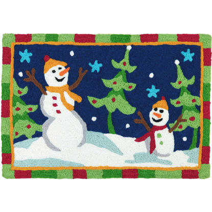 Picture of Dancing Christmas Trees & Snowmen Jellybean® Rug