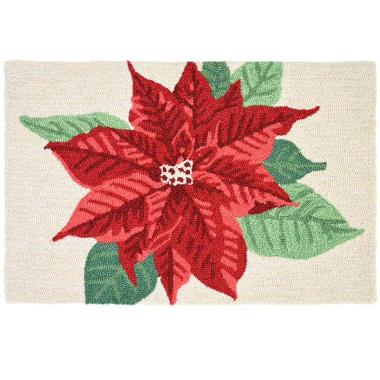Picture of Holiday Poinsettia Homefires Accent Rug