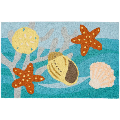 Picture of Shells on Blue Waves Jellybean® Rug