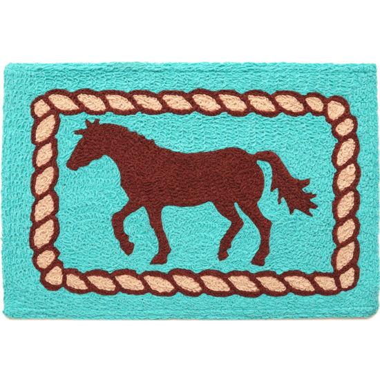 Picture of Mustang on Turqoise Jellybean® Rug
