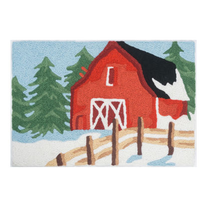 Picture of Holiday Red Barn Jellybean® Rug