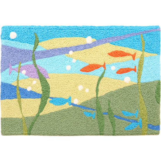 Picture of All the Little Fishes Machine Washable Jellybean® Accent Rug