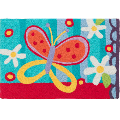 Picture of Beautiful Butterfly Machine Washable Jellybean® Accent Rug