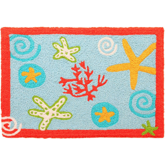Picture of Sand dollars and Coral Machine Washable Jellybean®  Accent Rug