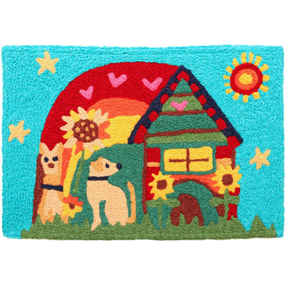 Picture of Peace, Love, Dog Machine Washable Jellybean®  Accent Rug