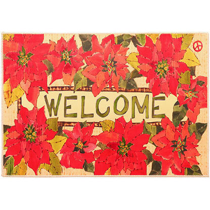 Picture of Welcome Poinsettias Olivia's Home Rug - NEW