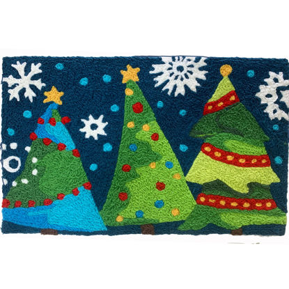 Picture of Holiday Trees at Night Jellybean Rug