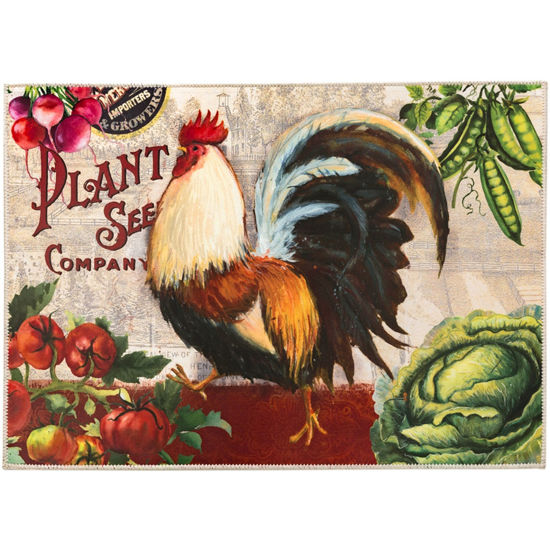 Picture of Fancy Farm Rooster Machine Washable Olivia's Home™  Accent Rug