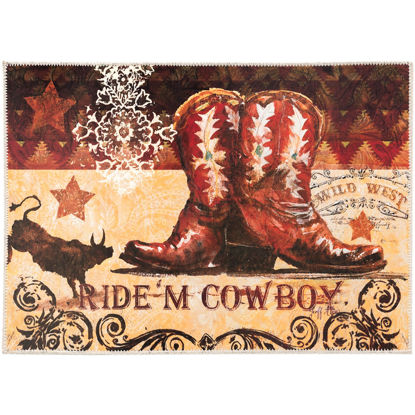 Picture of Ride'm Cowboy Machine Washable Olivia's Home™  Accent Rug