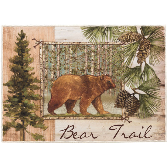 Picture of Brown Bear Trail Machine Washable Olivia's Home™  Accent Rug