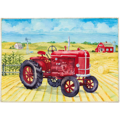 Picture of My Big Red Tractor Machine Washable Olivia's Home™  Accent Rug