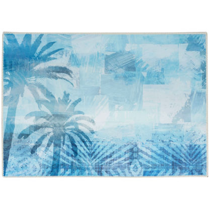 Picture of Caribbean Blues   Machine Washable Olivia's Home™  Accent Rug