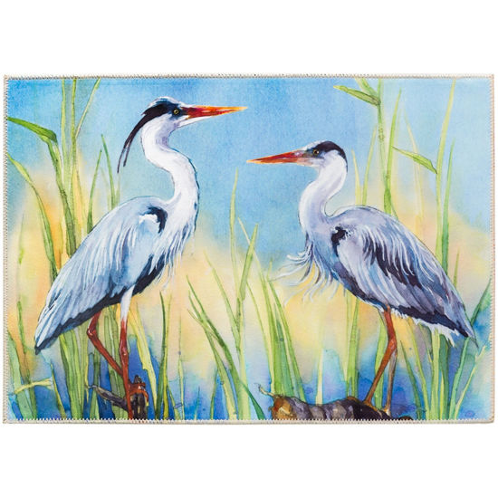 Picture of Great Blue Heron Machine Washable Olivia's Home™  Accent Rug