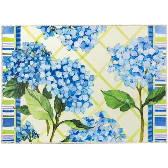 Picture of Blue Hydrangeas  Machine Washable Olivia's Home™  Accent Rug