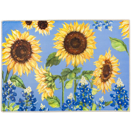 Picture of Blue Sky Sunflowers Machine Washable Olivia's Home™  Accent Rug