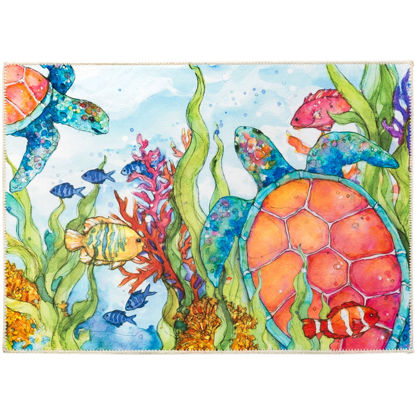 Picture of Undersea Society Machine Washable Olivia's Home™  Accent Rug