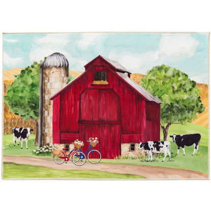 Picture of Red Country Barn Machine Washable Olivia's Home™  Accent Rug