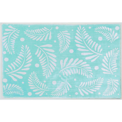 Picture of Palms on Aqua Cozy Living Rug