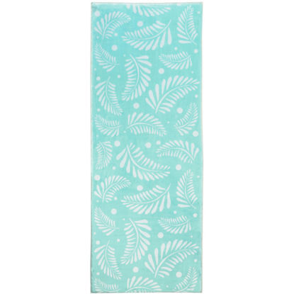 Picture of Palms on Aqua Cozy Living Rug