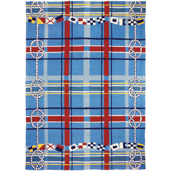 Picture of Nautical Plaid Homefires Hooked Area Rug