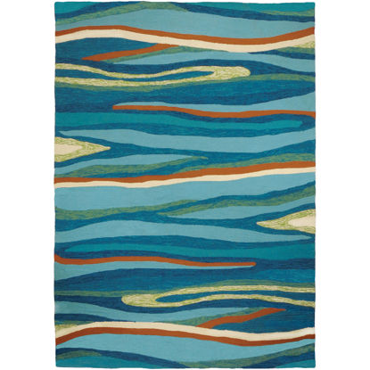 Picture of Ocean Waves Homefires Hooked Area Rug