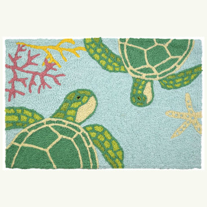 Picture of Floating Sea Turtles Jellybean Accent Rug