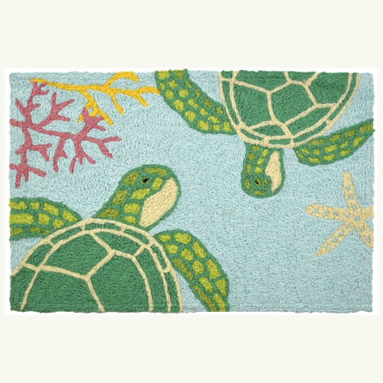 Picture of Floating Sea Turtles Jellybean Accent Rug