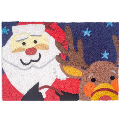 Picture of Santa & Rudolf Jellybean Accent Rug