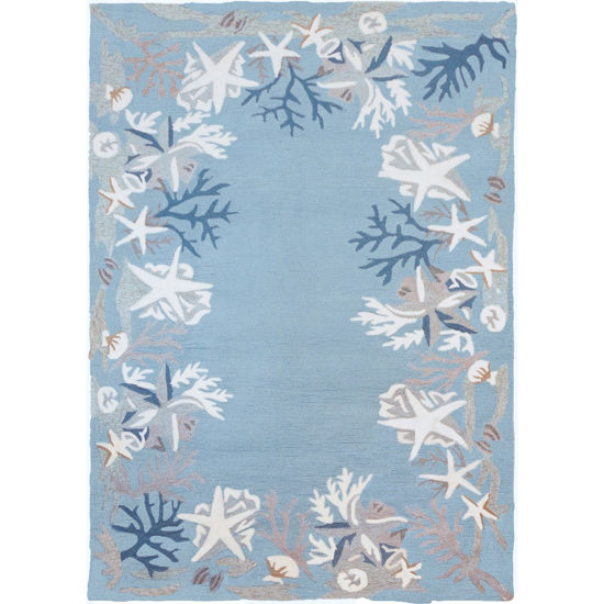 Picture of White Coral Reef Hooked Area Rug Size 3' x 5'